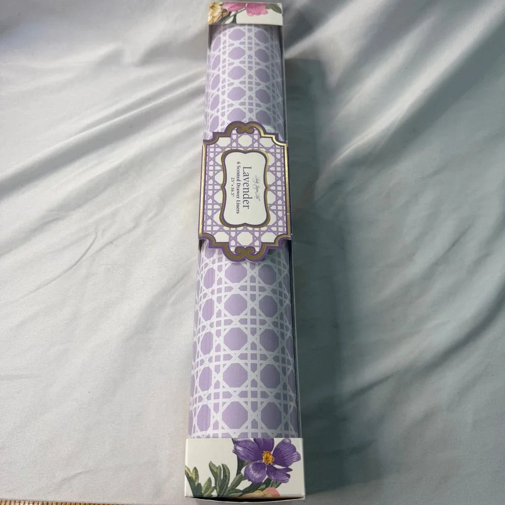 Lady Jayne Ltd Lavender Scented Drawer Liners 6 Sheets Purple Lattice 23x16.5